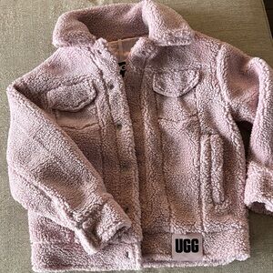 UGG Kids Light Pink Sherpa Jean Jacket- never worn- tags removed
